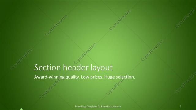 Section Header presentation slide layout