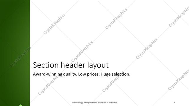 Section Header presentation slide layout