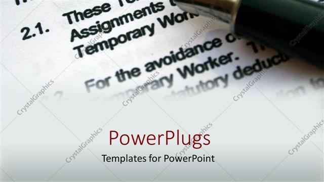  Presentation with pen - A depiction of a typical contract document along with a pen