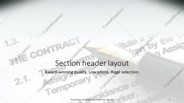 Section Header presentation slide layout