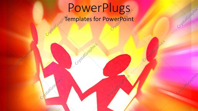  Presentation with people unity - Depiction of unity with paper people holding hands in circle
