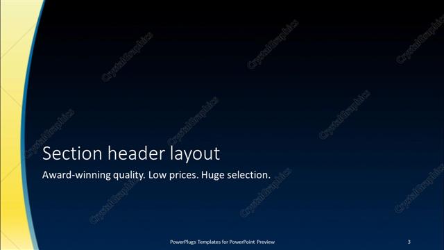 Section Header presentation slide layout