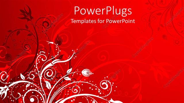  Presentation with flowers - A depiction of various flowers with their reflection in red background