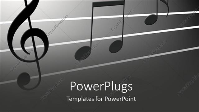  Presentation with music notes - A depiction of various music notes together with grey background