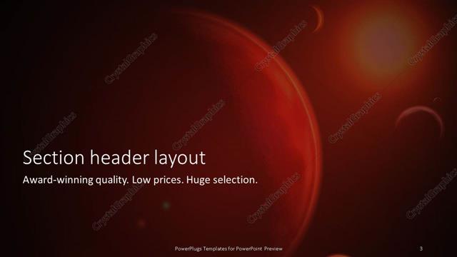 Section Header presentation slide layout