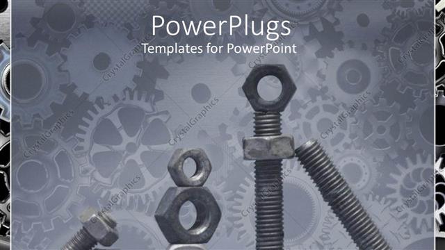  Presentation with reflection - A depiction of various sized nuts and bolts with their reflection in the background