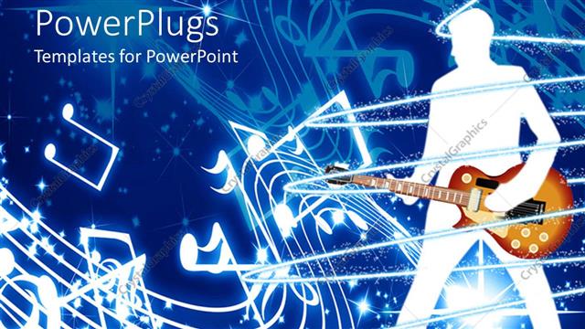  Presentation with guitar - Depiction of a white human figure with a guitar