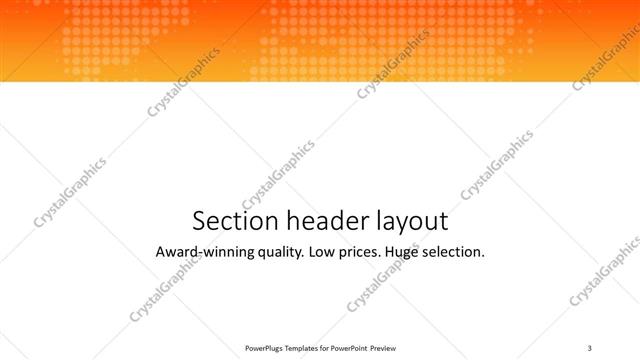Section Header presentation slide layout