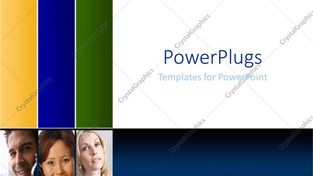  Presentation with business women - Depictions of business men and women on yellow, green, blue background