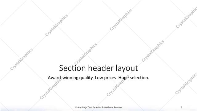 Section Header presentation slide layout