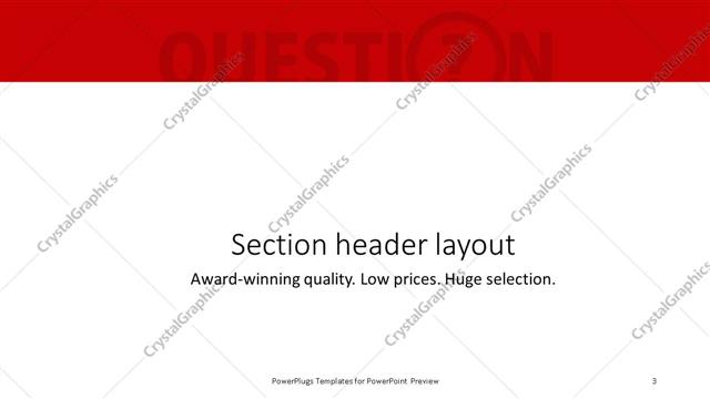 Section Header presentation slide layout