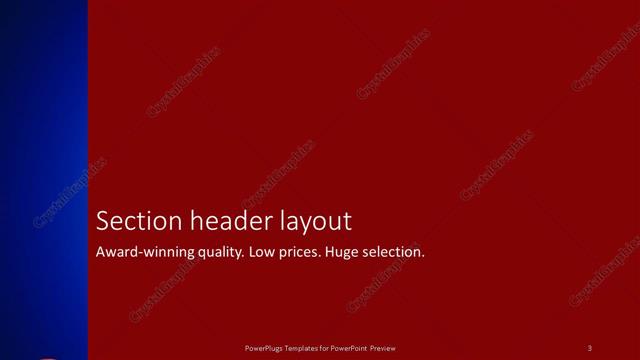 Section Header presentation slide layout