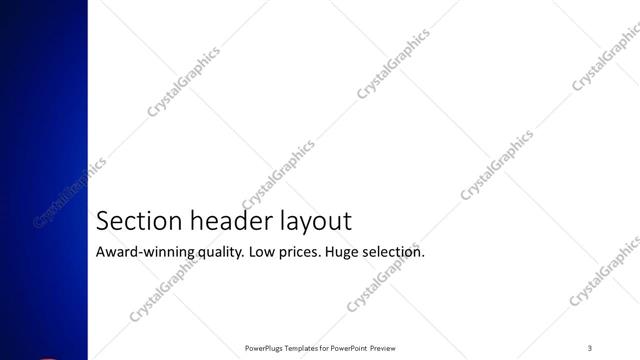 Section Header presentation slide layout