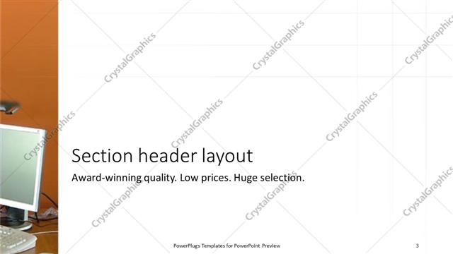 Section Header presentation slide layout