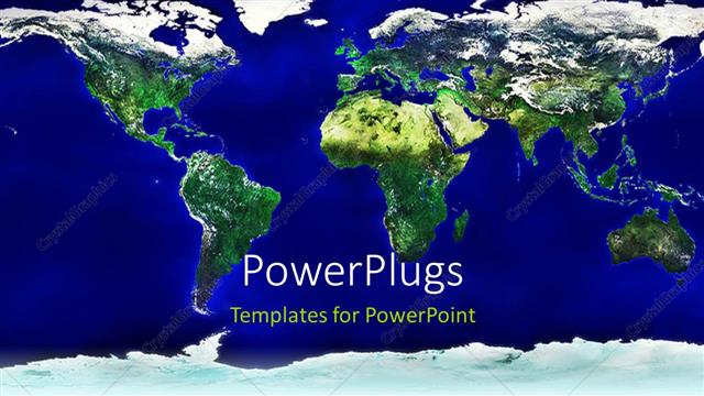  Presentation with weather - Detailed world map showing weather conditions over blue background?