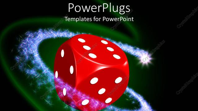  Presentation with shining - A dice with shining light around it