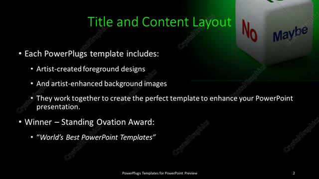 Title and Content presentation slide layout