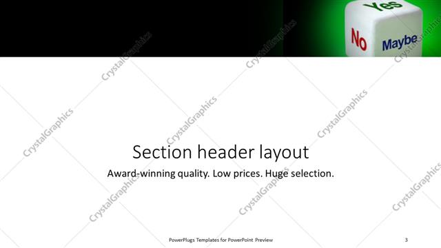 Section Header presentation slide layout