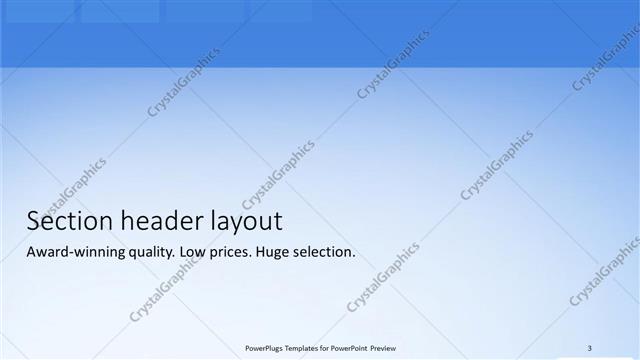 Section Header presentation slide layout