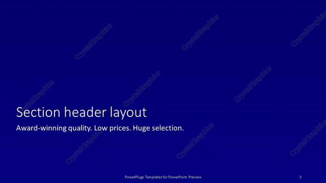 Section Header presentation slide layout