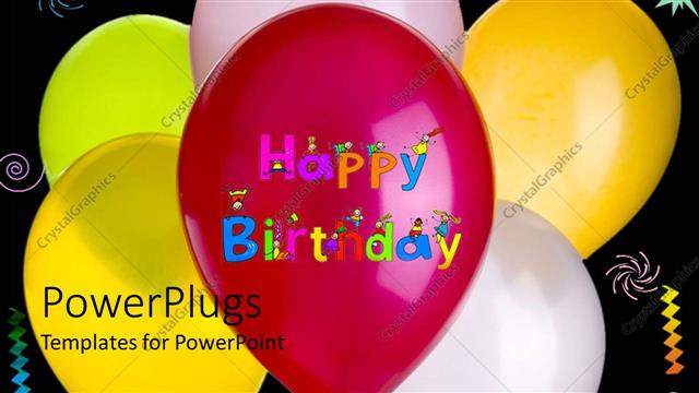  Presentation with birthday party - Different colored bubbles inflated for birthday party