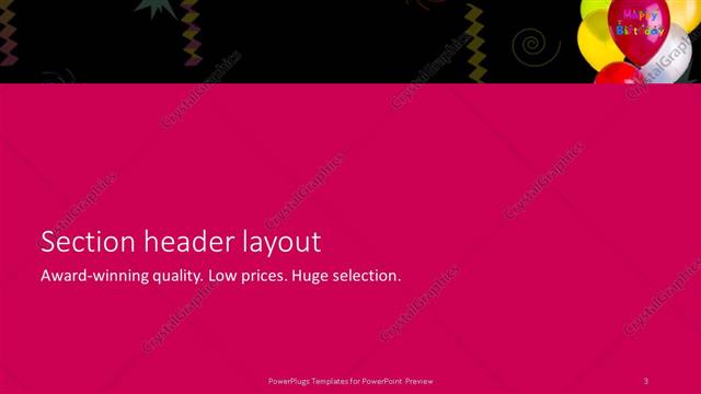 Section Header presentation slide layout