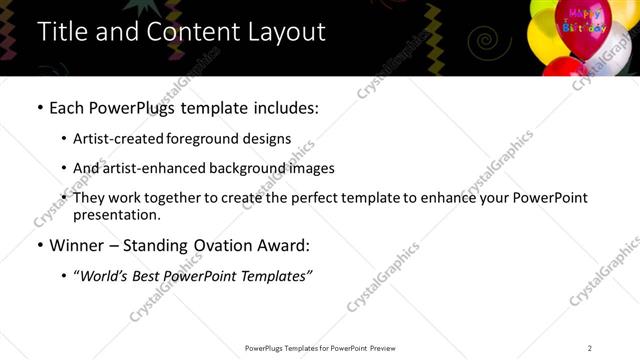 Title and Content presentation slide layout