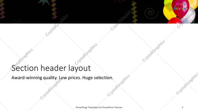 Section Header presentation slide layout
