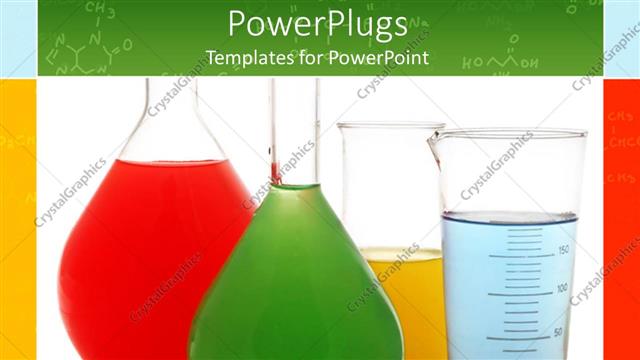  Presentation with science - Different colored chemicals placed in different operates