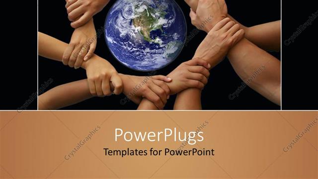  Presentation with different - Different colored hands holding each other , a world without racism