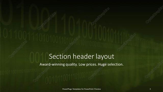 Section Header presentation slide layout