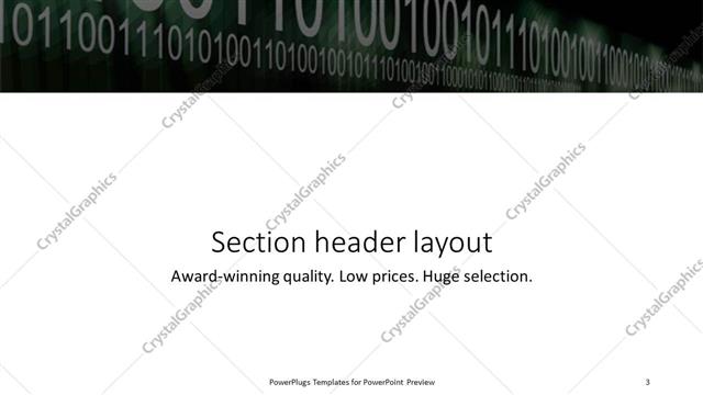 Section Header presentation slide layout