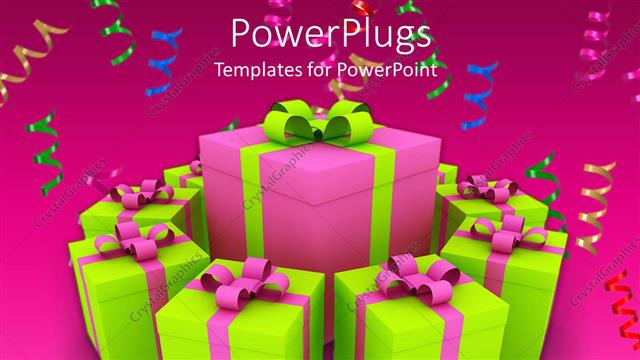  Presentation with gift - Different gift hampers being placed in a circle with the biggest one in the middle