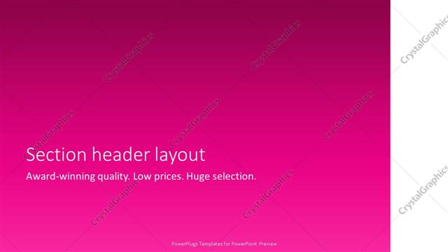 Section Header presentation slide layout