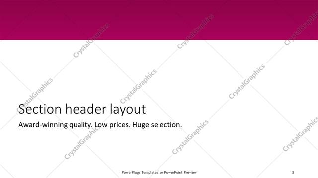 Section Header presentation slide layout