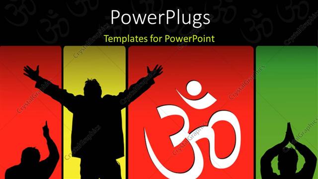  Presentation with spiritual - Different religious prayer postures on a multi colored background