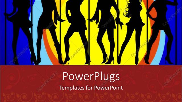  Presentation with tiles - Different tiles with ladies dancing on a blue background