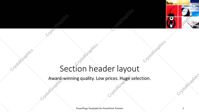 Section Header presentation slide layout