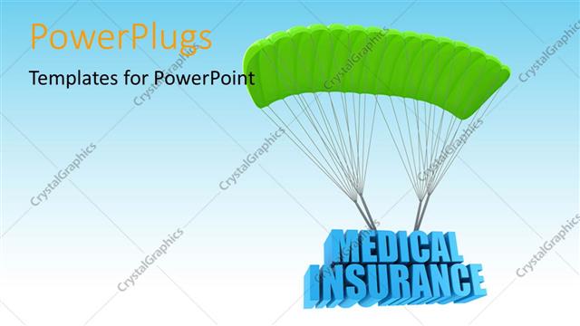  Presentation with parachute - A parachute with medical insurance and sky in background