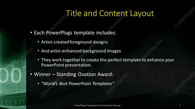 Title and Content presentation slide layout