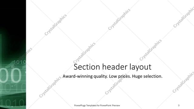 Section Header presentation slide layout