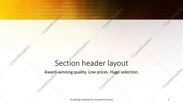 Section Header presentation slide layout