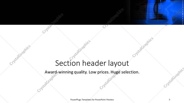 Section Header presentation slide layout