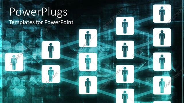  Presentation with people - Digital background with icons of people connected together