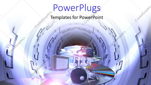  Presentation with television - A digital background with television cd and musical instruments