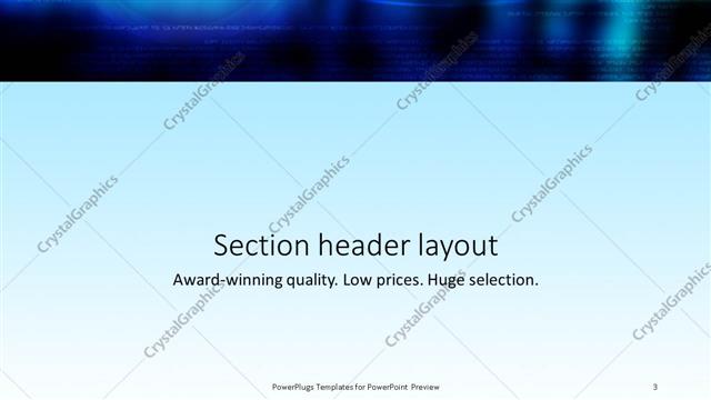 Section Header presentation slide layout