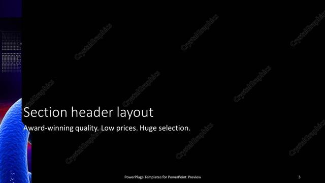 Section Header presentation slide layout