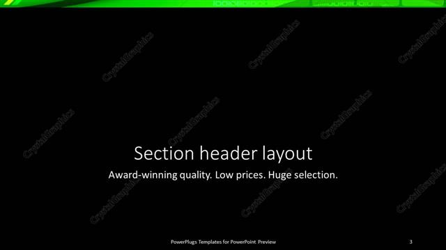 Section Header presentation slide layout