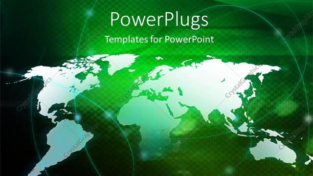  Presentation with swirls - Digital depiction with swirls over world map in green background