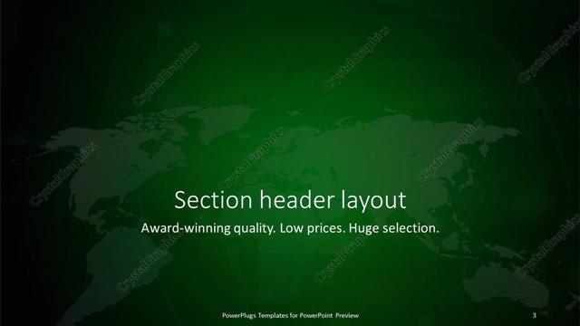 Section Header presentation slide layout